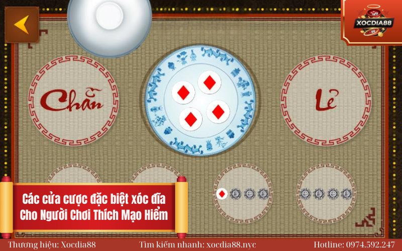 Các cửa cược đặc biệt xóc đĩa Cho Người Chơi Thích Mạo Hiểm